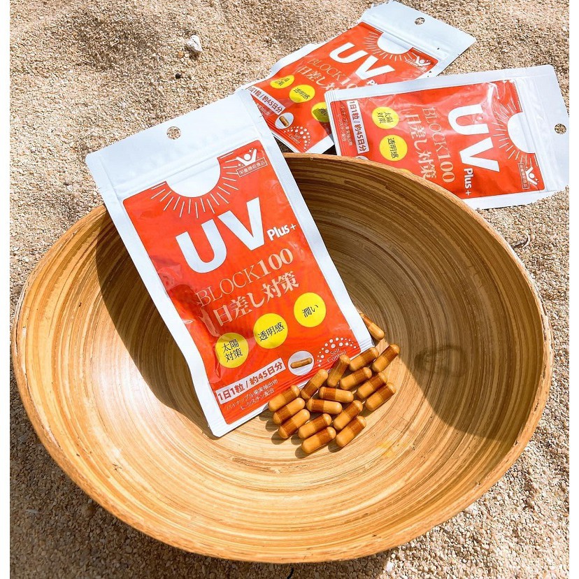 Viên uống chống nắng UV Plus Block100 Nhật Bản 45 viên
