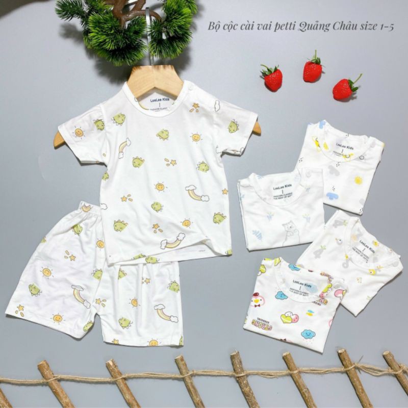 Lee &amp; Hi.mom. Bộ cộc petit mát lạnh họa tiết cho bé