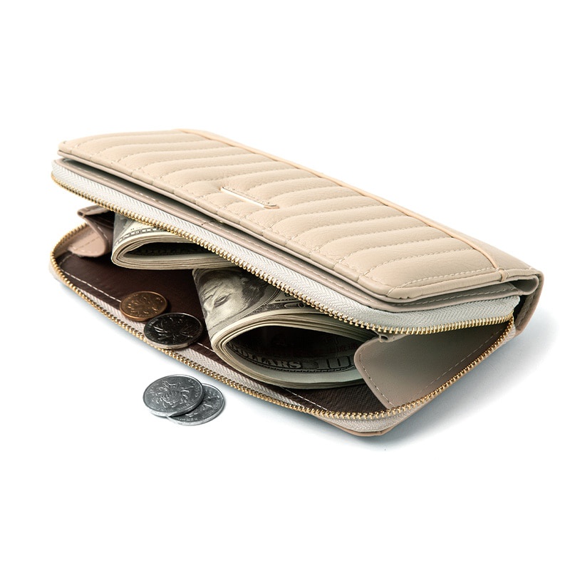 Ví dài phối khóa kéo thời trang dành cho bạn nữ