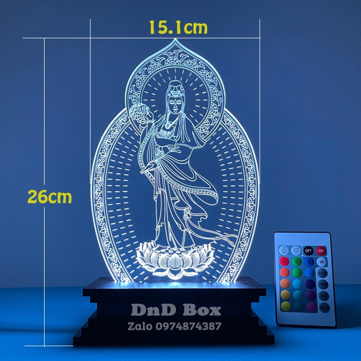 Đèn led 3D hình Phật ❤️FREESHIP❤️ Quán Thế Âm Bồ Tát - Mẫu hình đứng - Shop DnD