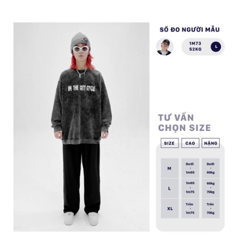 Áo sweater  in the city cycle   - áo nỉ sweater unisex form rộng Local Brand | BigBuy360 - bigbuy360.vn