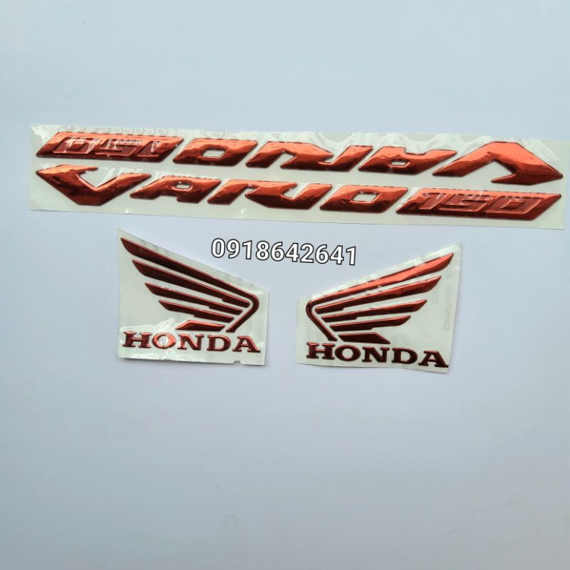 Combo tem chữ Vario 150 đời 2018-2019 nhựa dẻo và cánh chim honda như zin