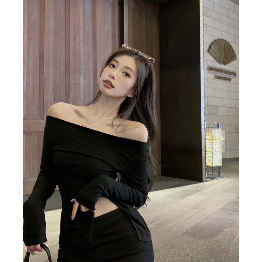 Áo nữ tay dài xẻ tà quyến rũ COZOK