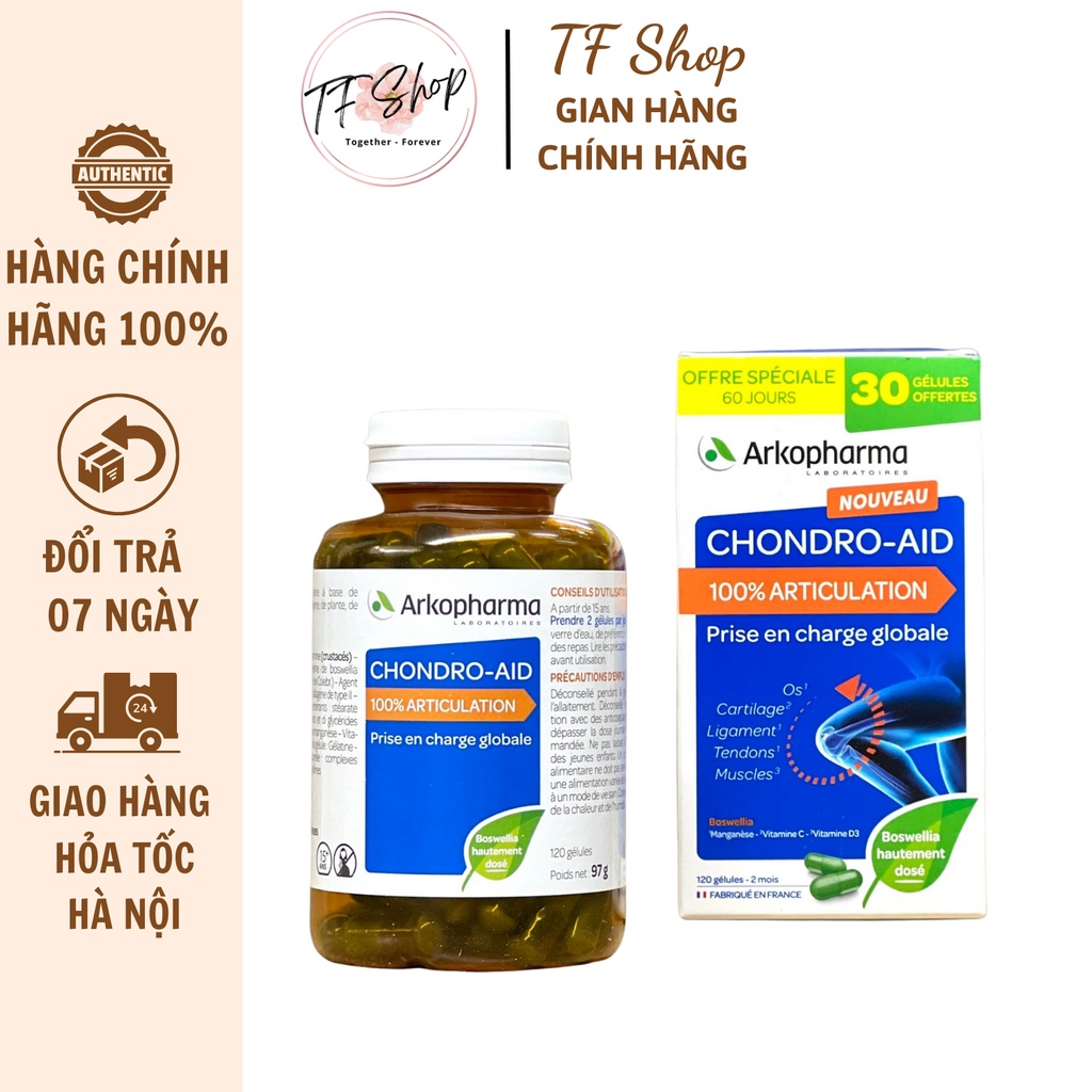 Viên bổ xương khớp Glucosamine Chondro - aid Arkopharma hàng Pháp 120 viên