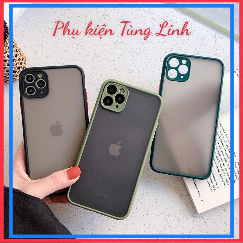 ( XẢ KHO)ốp nhám chống sốc bảo vệ camera iPhone 7 8 7 Plus 8 Plus X Xs Xr XsMax iPhone 11 11 Pro 11 Promax 12 promax 6.7