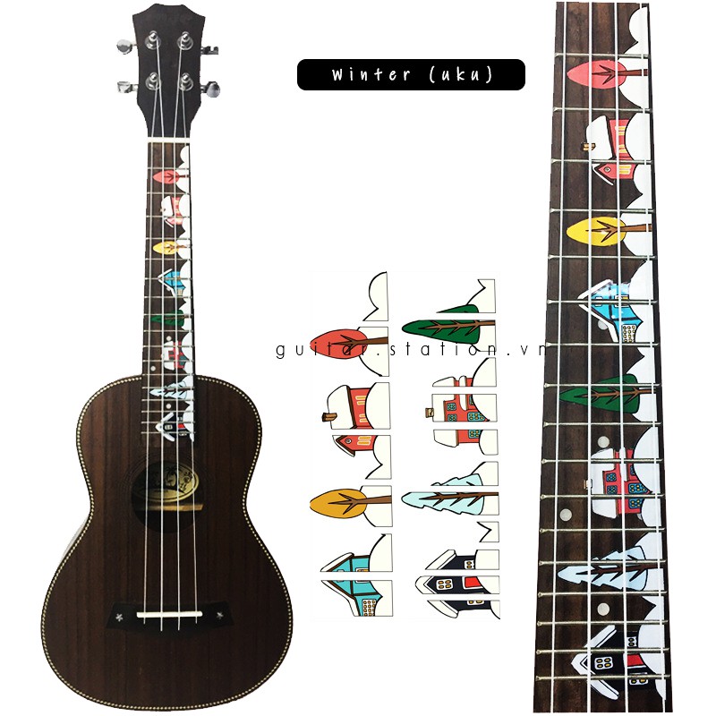 Miếng Dán Cần Đàn Guitar Ukulele Giả Khảm Mẫu 2020 – Sticker Inlay Guitar