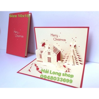 Noel - Cây Thông - Thiệp 3D  ( Mở  dựng 90 độ)