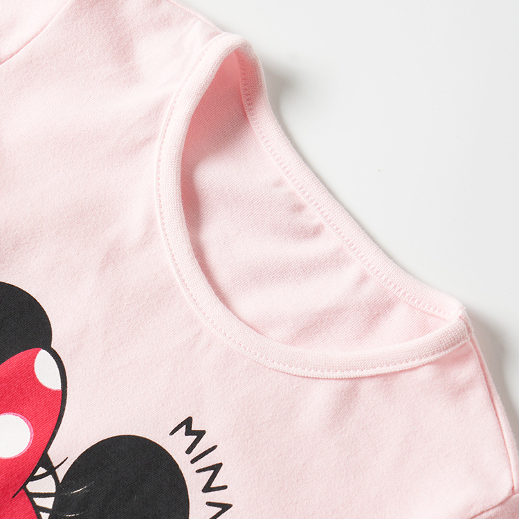 Áo thun tay ngắn in hình chuột minnie dễ thương cho bé gái