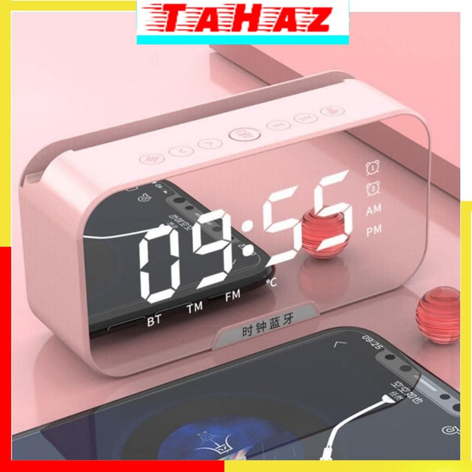 Loa bluetooth kiêm đồng hồ báo thức [ DALE] loa bluetooth nghe đài FM Màn hình tráng gương G10_TaHaz Shop