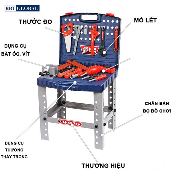 Bộ đồ chơi sửa chữa va li xách cho bé trai BBT Global 008-21
