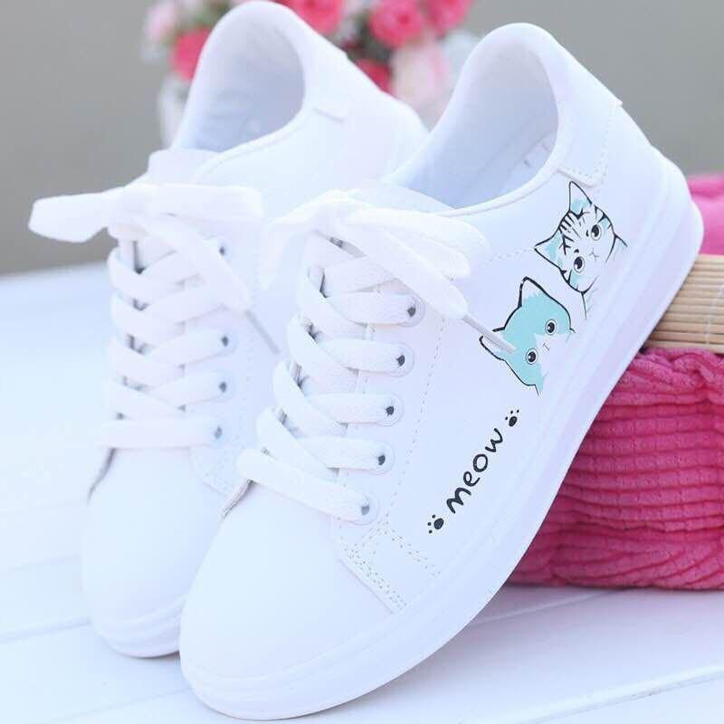 FREESHIP 50K Giày Thể Thao nữ trắng meow meow siêu hot | BigBuy360 - bigbuy360.vn