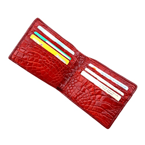 Ví da cá sấu, ví móng da cá sấu 2 mặt màu đen và màu nâu.