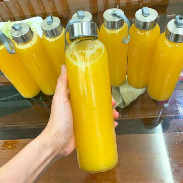 Chai thủy tinh nắp dây 500ml  - Đựng sữa hạt, sinh tố, nước ép, trà sữa