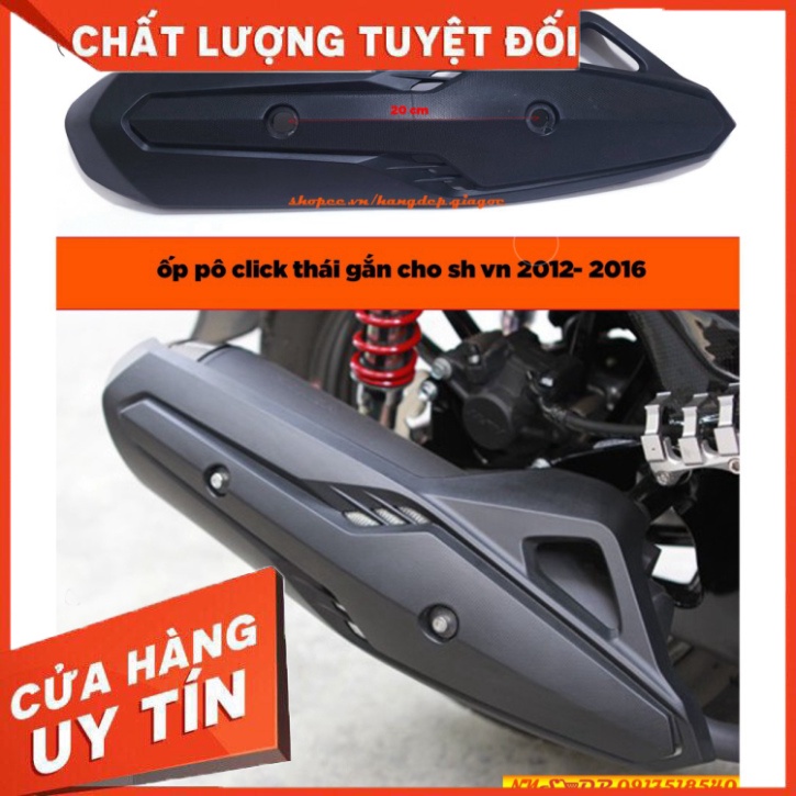 Ốp pô Click Thái ráp được cho SH 2012 - 2016, AB 2007 - 2020 Sản Phẩm Chuẩn Như Hình