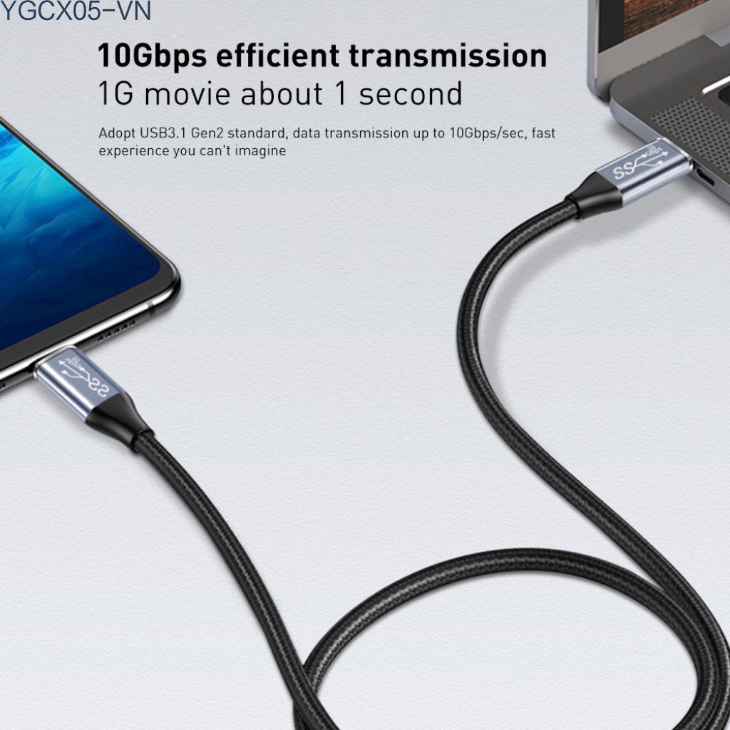 Dây Cáp Sạc Nhanh 5a Type C Usb 3.1 Gen2 10gbps Usb C 100w Với Đầu Ra Video 4k Cho Macbook / Samsung | BigBuy360 - bigbuy360.vn