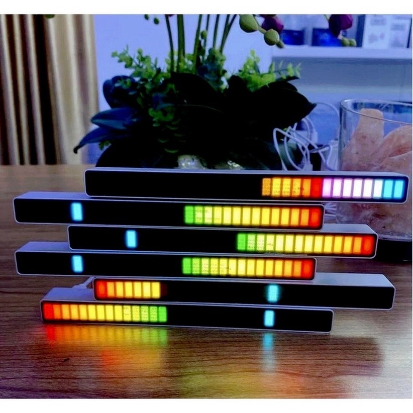 【Giao hàng 24h】Thanh đèn LED cảm ứng theo mức độ âm nhạc RGB 32 Hạt Đèn Độc Đáo ~sfvn