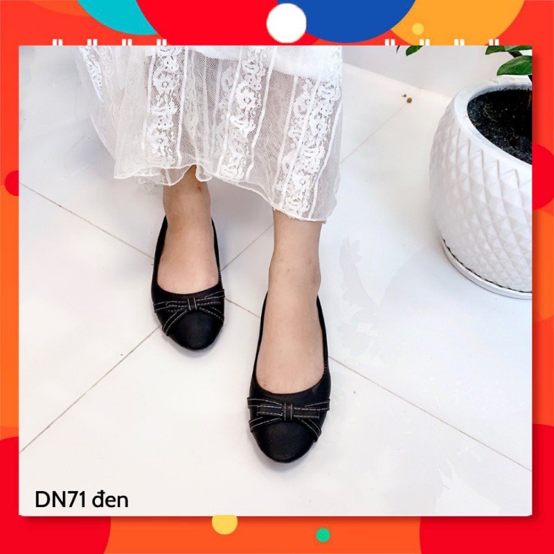 [FreeShip] Giày Búp Bê Nữ Mới Mủi Nhọn From Chuẩn Êm Chân| Giày Bệt Nữ Nơ Xoắn Siêu Xinh Mã DN71
