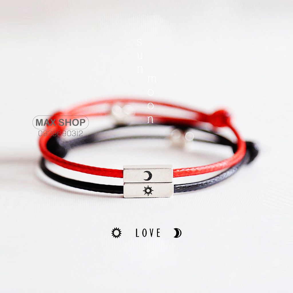 Vòng đôi nam châm SUN - MOON, Vòng cặp Mặt trăng và mặt trời Couple Nam nữ