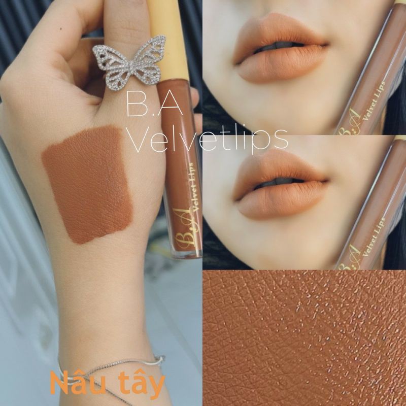 Son B.A Beauty Chính Hãng màu Nâu Tây(tặng hủ dưỡng môi thảo mộc Colagen)