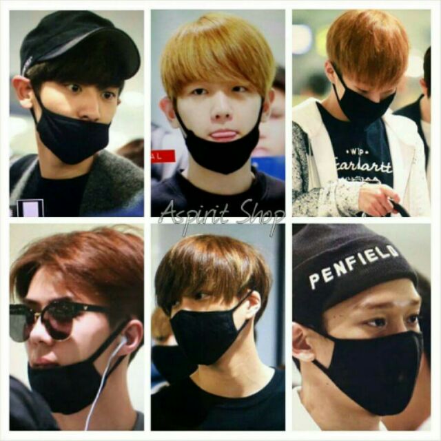 Khẩu trang vải cotton 3 màu: đen, trắng, xám