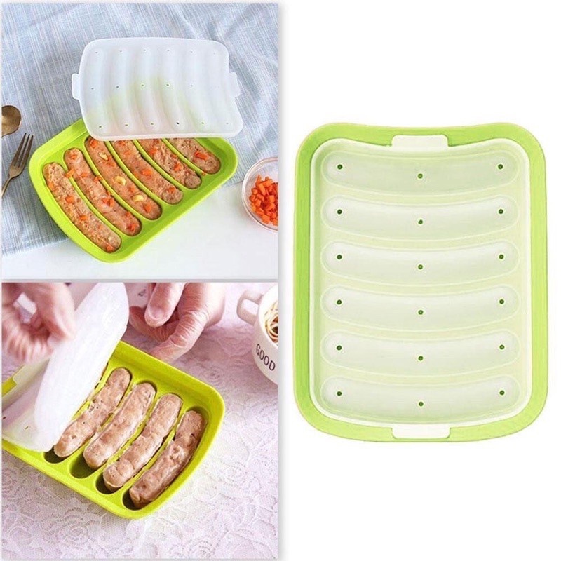Khuôn Silicon Làm Xúc Xích  Nem Chua  Lạp Sườn Cho Bé Ăn Dặm An Toàn Cho Bé
