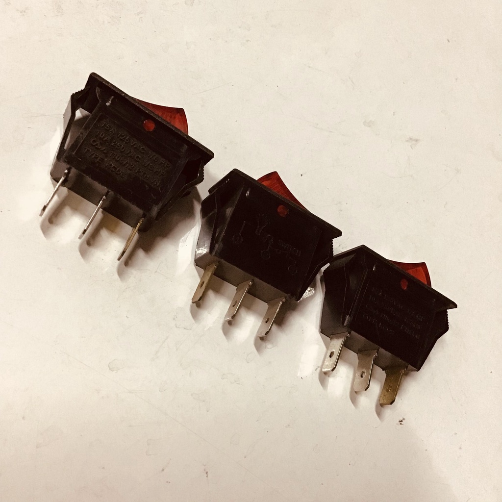 Công tắc đèn 3 chân bấp bênh on off chữ nhật thân mập