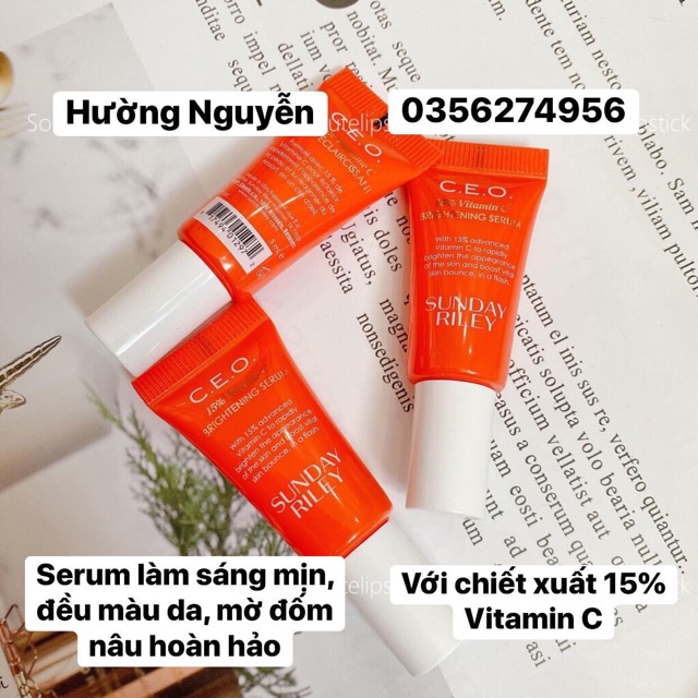 Serum làm sáng da, mờ thâm Sunday Riley C.E.O Rapid Flash Brightening Serum