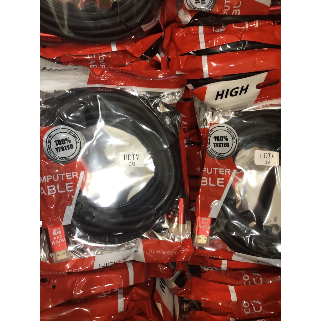 Cáp HDMI 2.0 hỗ trợ 3D, 4K, độ dài 3m Cáp HDTV lõi đồng 4K*2K