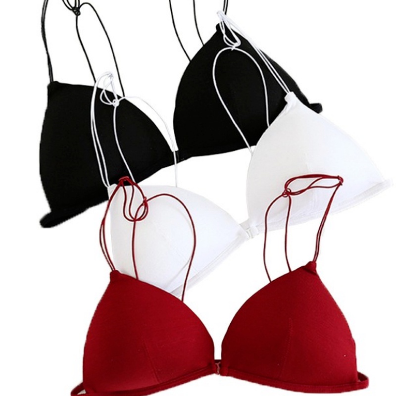 Áo Ngực Cotton Hình Tam Giác Thoáng Khí Phong Cách Pháp Quyến Rũ Thời Trang Cho Nữ