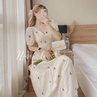 ĐẦM HOA THÊU NƠ SAU BIGSIZE NỮ 55-90KG