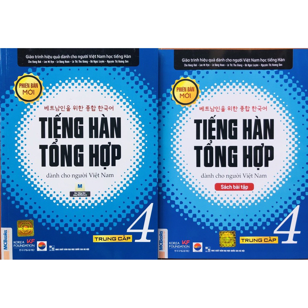 Sách - Combo Tiếng Hàn Tổng Hợp Dành Cho Người Việt Nam trung cấp 4 (SGK + SBT) bản 1 màu