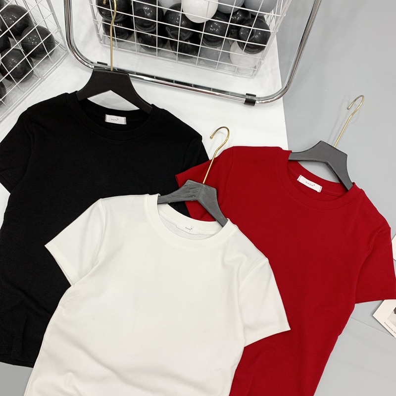 💘Áo phông trơn 2 dáng croptop, dài siêu đẹp
