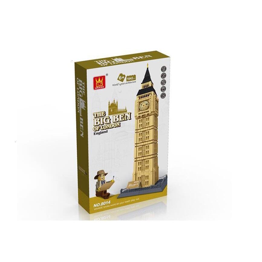 Đồ chơi Lắp ghép Mô hình  Wange  5216 Architecture the Big Ben of London-England Tháp Đồng Hồ Big Ben