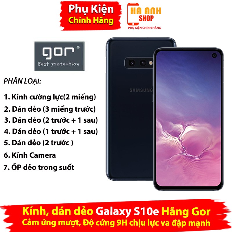 Kính cường lực Samsung S10e Full màn hãng Gor cao cấp(Bộ 5 miếng)
