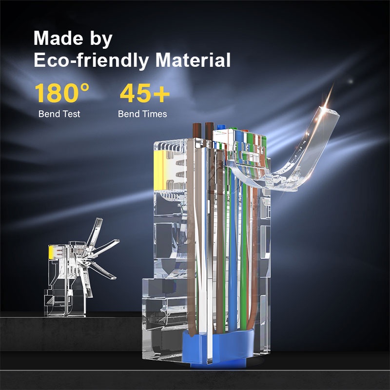 Zoerax cat6a cat6 cat5e rj45 Qua Kết Nối Mạng Lan ftp / utp 8p8c 30 Mạ Vàng