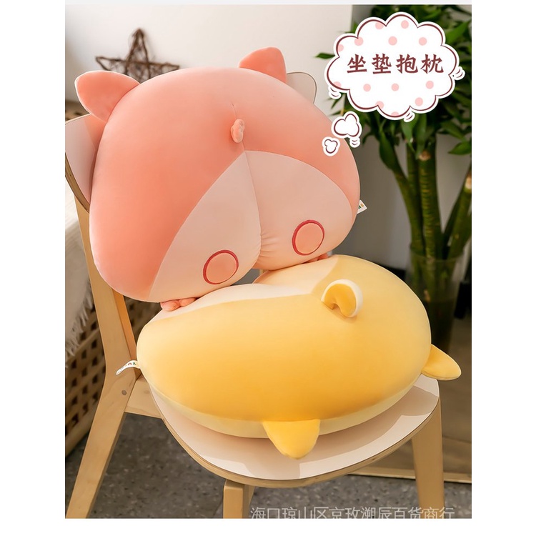 Gối Ôm Nhồi Bông Hình Mông Corgi Dễ Thương