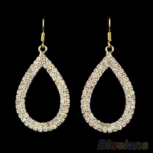 Bông Tai Hình Giọt Nước Đính Đá Thoải Mái Thời Trang Dự Tiệc