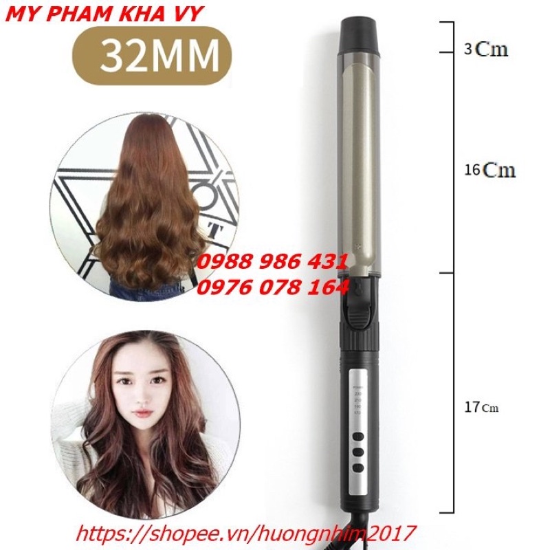 Máy uốn xoăn sóng hàn quốc, Máy uốn xoăn giả phi 9mm 13mm 16mm 19mm 22mm 25mm 28mm 32mm 38mm chuyên salon
