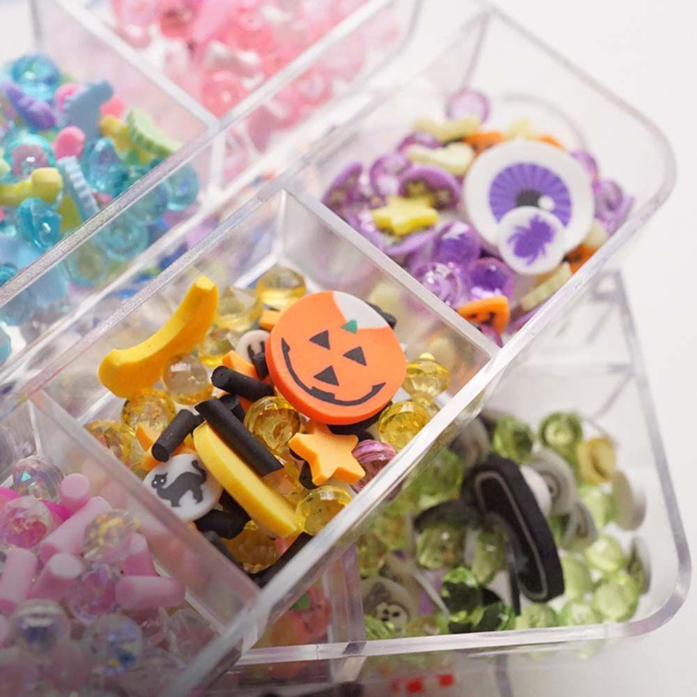 OCEANMAP Miếng Dán Trang Trí Móng Tay 3D Hình Bộ Xương Hoạt Hình Phong Cách Halloween