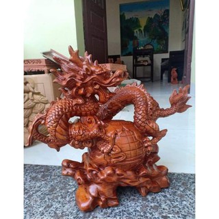 Tượng con rồng gỗ hương