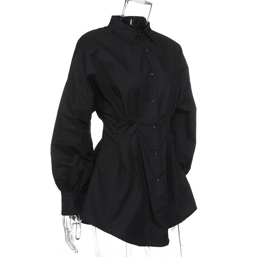 Áo Sơ Mi Dáng Dài Trẻ Trung Chiết Eo Tay Dài Cổ Bẻ Kiểu Dáng Hàn Quốc SEPTEMBERGIRL1989 WM DRESS HQ106V2