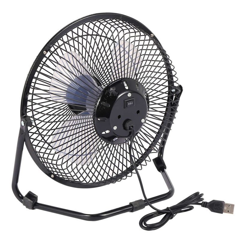Quạt Thông Gió Làm Mát Bằng Kim Loại 8Inch Màu Đen Chạy Bằng Năng Lượng Mặt Trời 5W