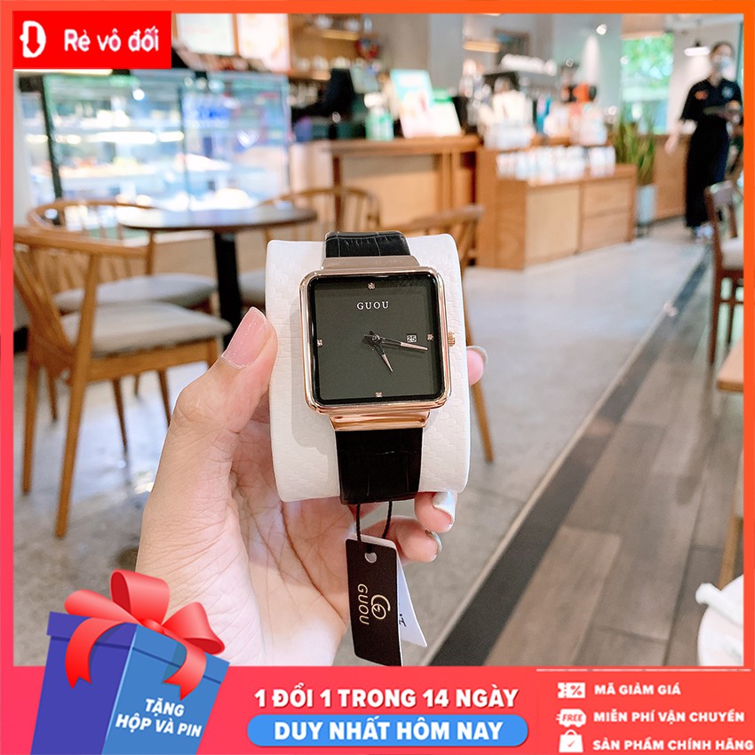 Đồng hồ Nữ GUOU Dây Mềm Mại đeo rất êm tay - Kiểu Dáng Apple Watch 40mm- Tặng kèm hộp và Pin