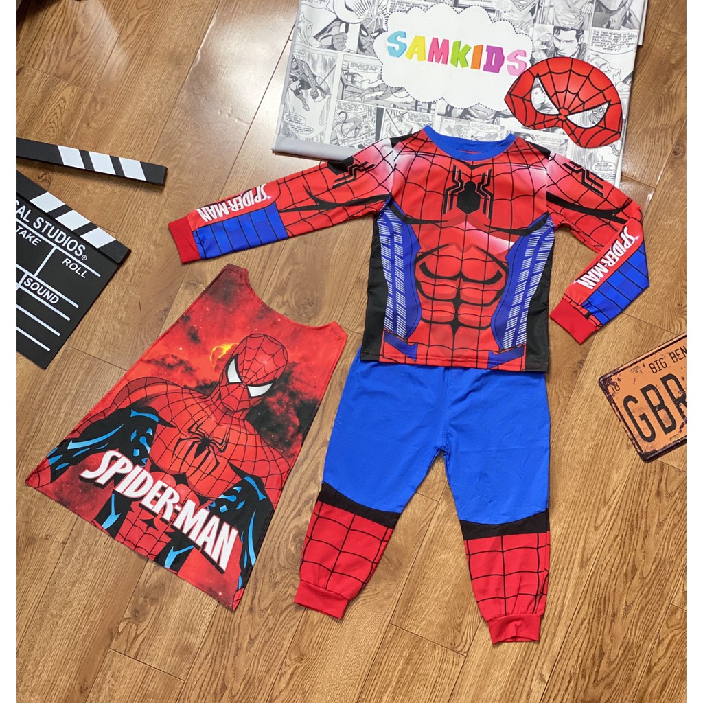 Đồ bộ siêu nhân tay dài người nhện Spider cơ bắp NEW cho bé