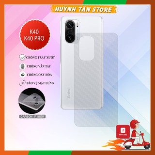 Miếng dán decal carbon mặt sau Xiaomi Redmi K40, K40 Pro, Poco F3 chống trầy mặt lưng, chống bám vân tay