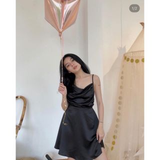 ĐẦM LỤA HAI DÂY HỞ LƯNG SIÊU XINH - ẢNH THẬT NHÉ - GOLD DRESS