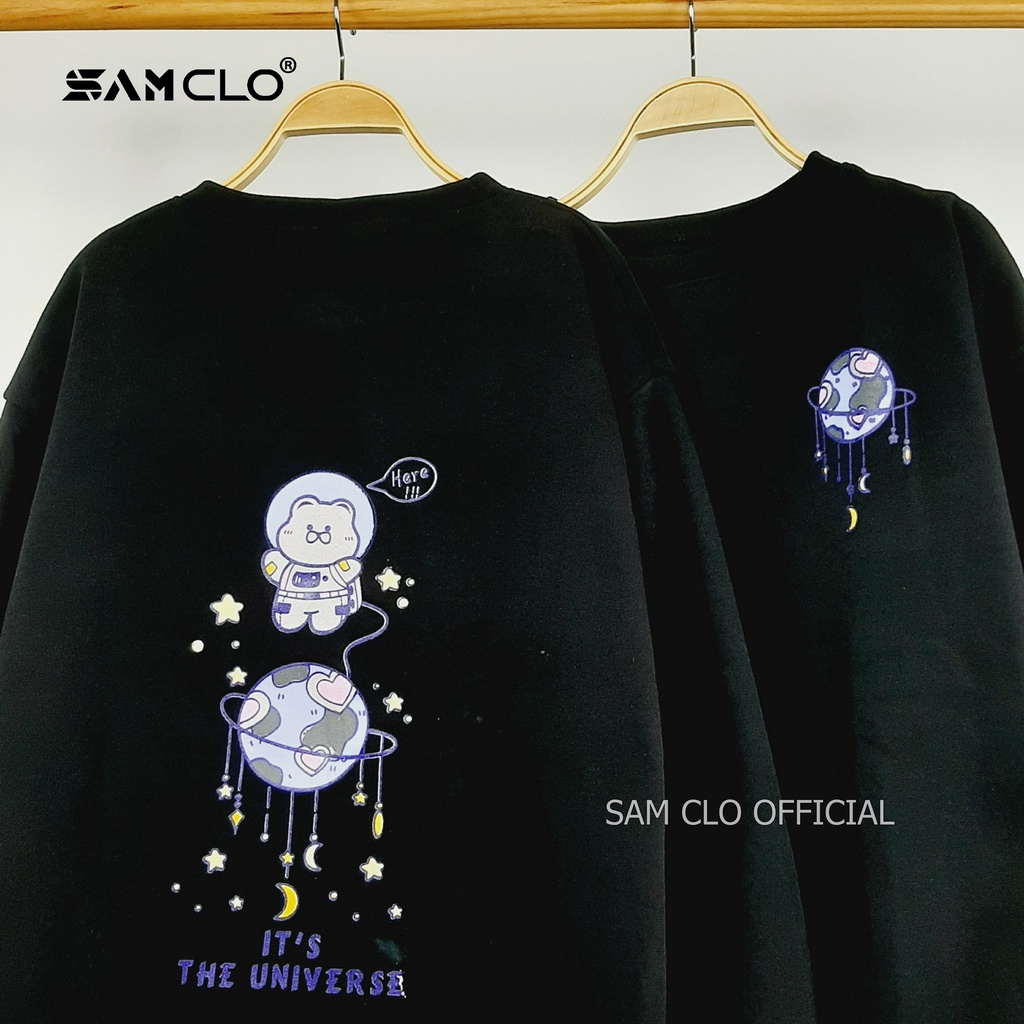 Áo SWEATER nữ tay dài nỉ ulzzang thu đông freesize form rộng dáng unisex in HÌNH CẦU TÍM