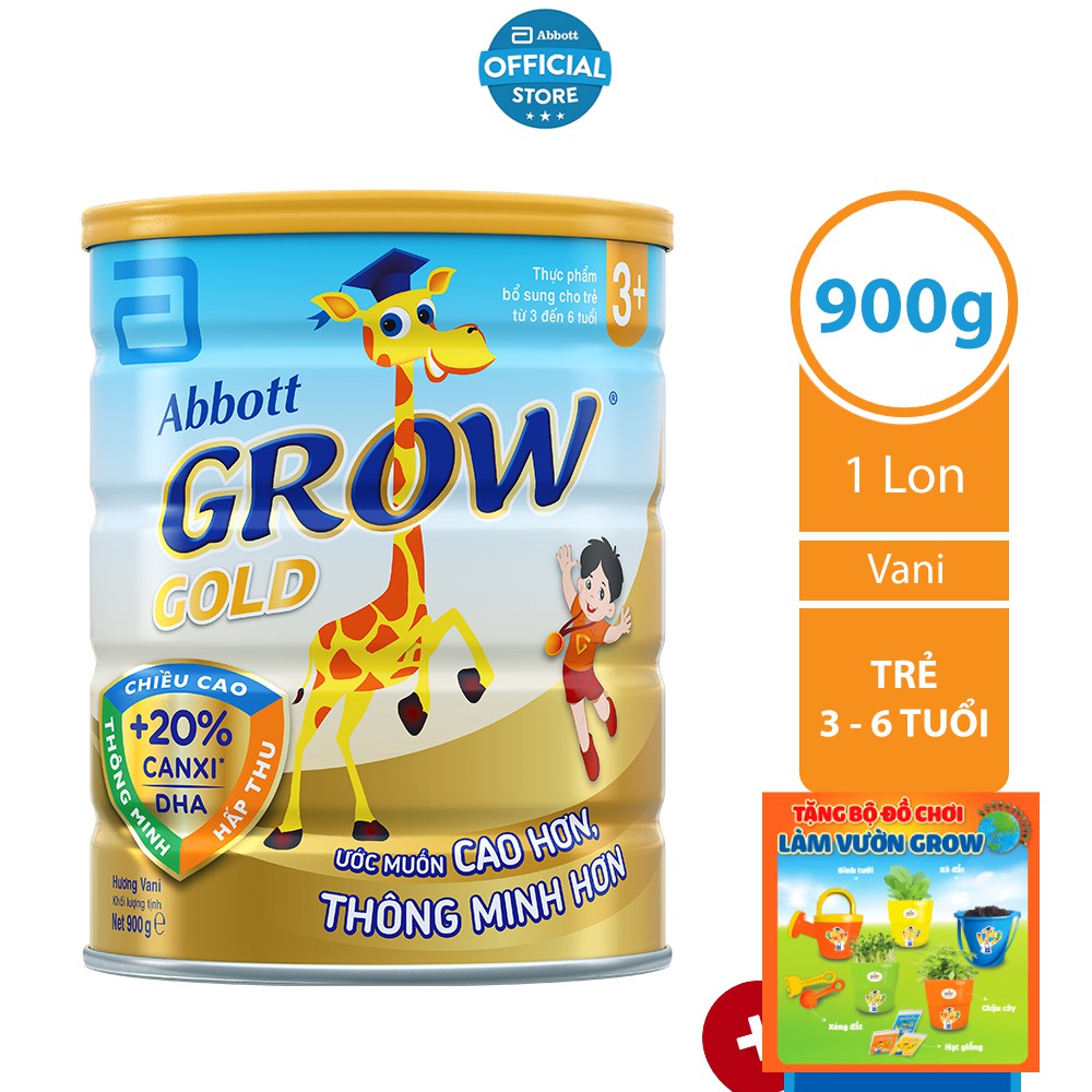 Sữa Bột Abbott Grow Gold 3+ 900g/Lon