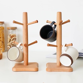 Giá treo ly gỗ sồi mộc