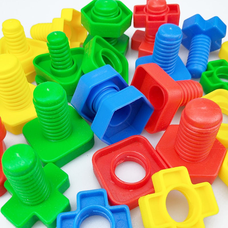 Giáo dục sớm kết hợp vít khớp nhiều hình dạng tháo rời và lắp ráp cho bé 1-2 tuổi Trò chơi xếp hình trẻ em vít nhựa 3 đồ